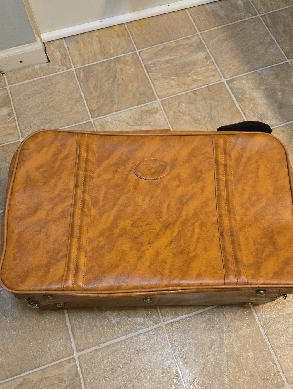 Diamond Dust Vintage Suitcase in Brown